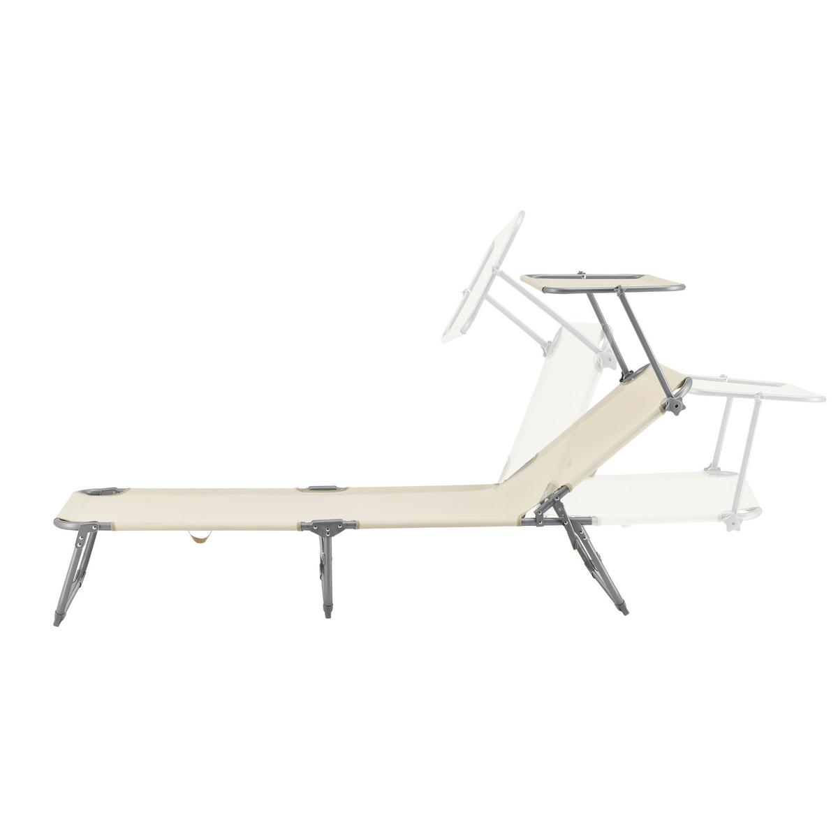 SONNENLIEGE Getaria - Beige, Textil/Metall (189/28/57cm) - [en.casa]