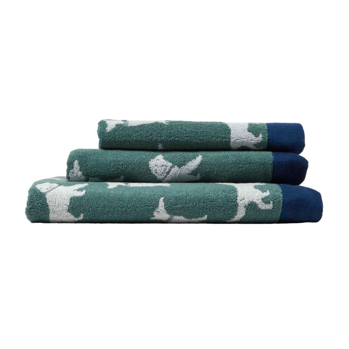 HANDTUCH Hunde grün - Grün, Textil (50/85cm) - Homescapes