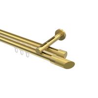 GARDINENSTANGE INNENLAUF Siteno Verano 300 cm (geteilt in 3 x 100 cm), 2-läufig, 20 mm Ø Messing-Optik - Messingfarben/Goldfarben, Metall (300cm) - INTERDECO
