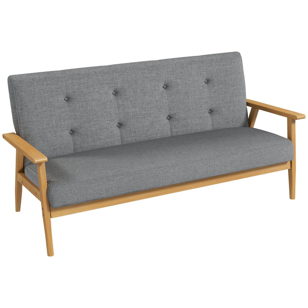 SOFA Yvith 155/70/73cm - Dunkelgrau, Textil (70/73/155cm) - ZMH