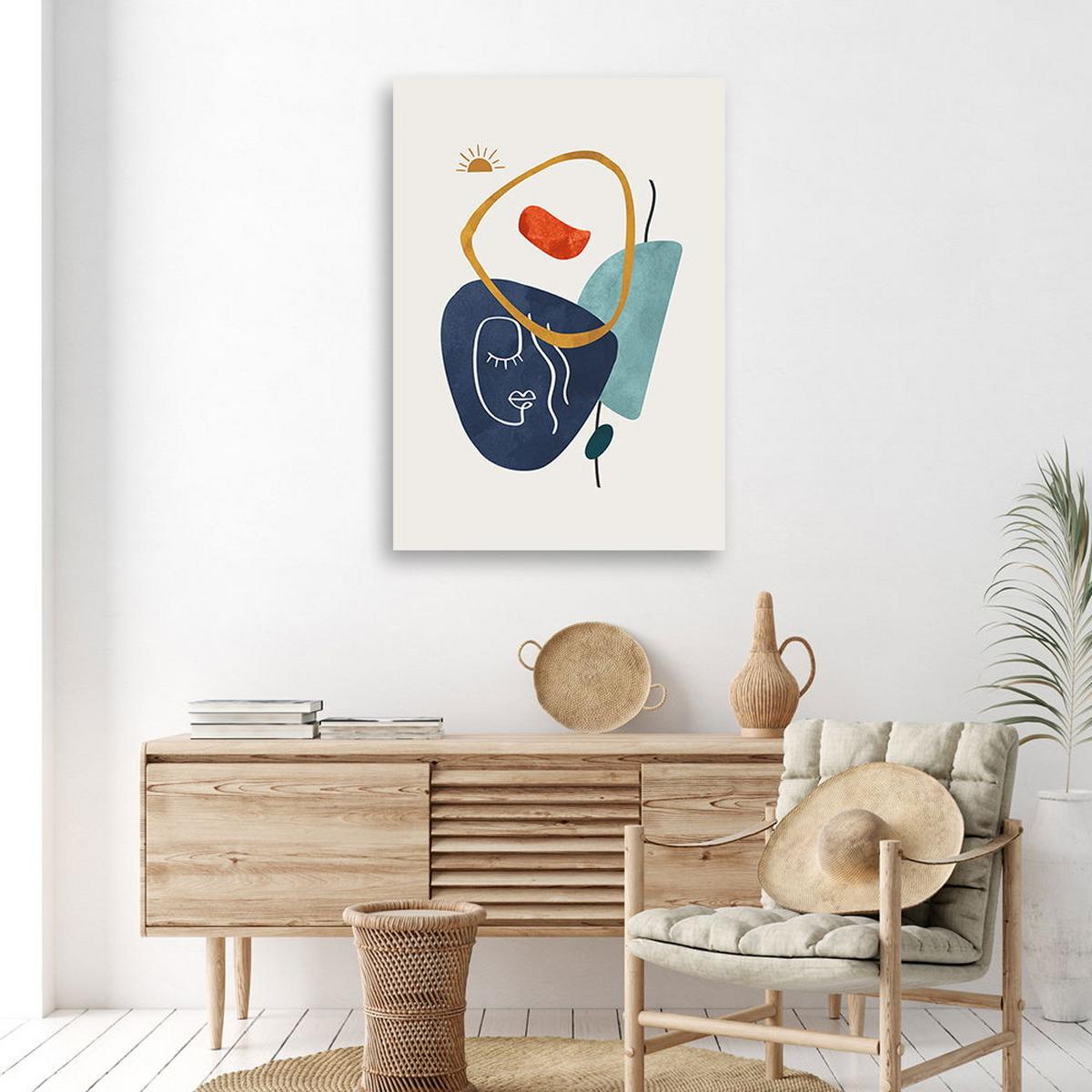 KUNSTDRUCK Blau 40/60 cm - Blau, Textil (40/60cm) - KUNSTLOFT