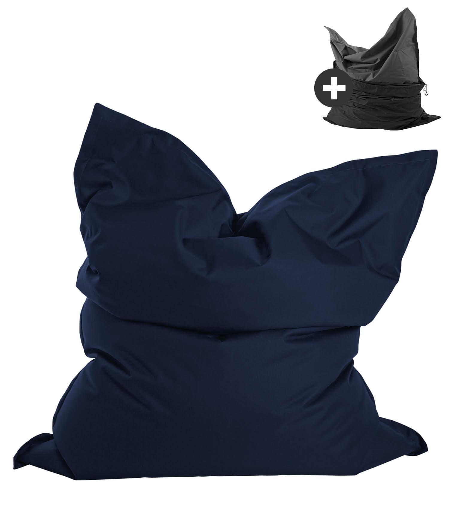 OUTDOOR SITZSACK mit Schutzhülle Der Große - Dunkelblau, Textil (130/170/20cm) - Mokebo