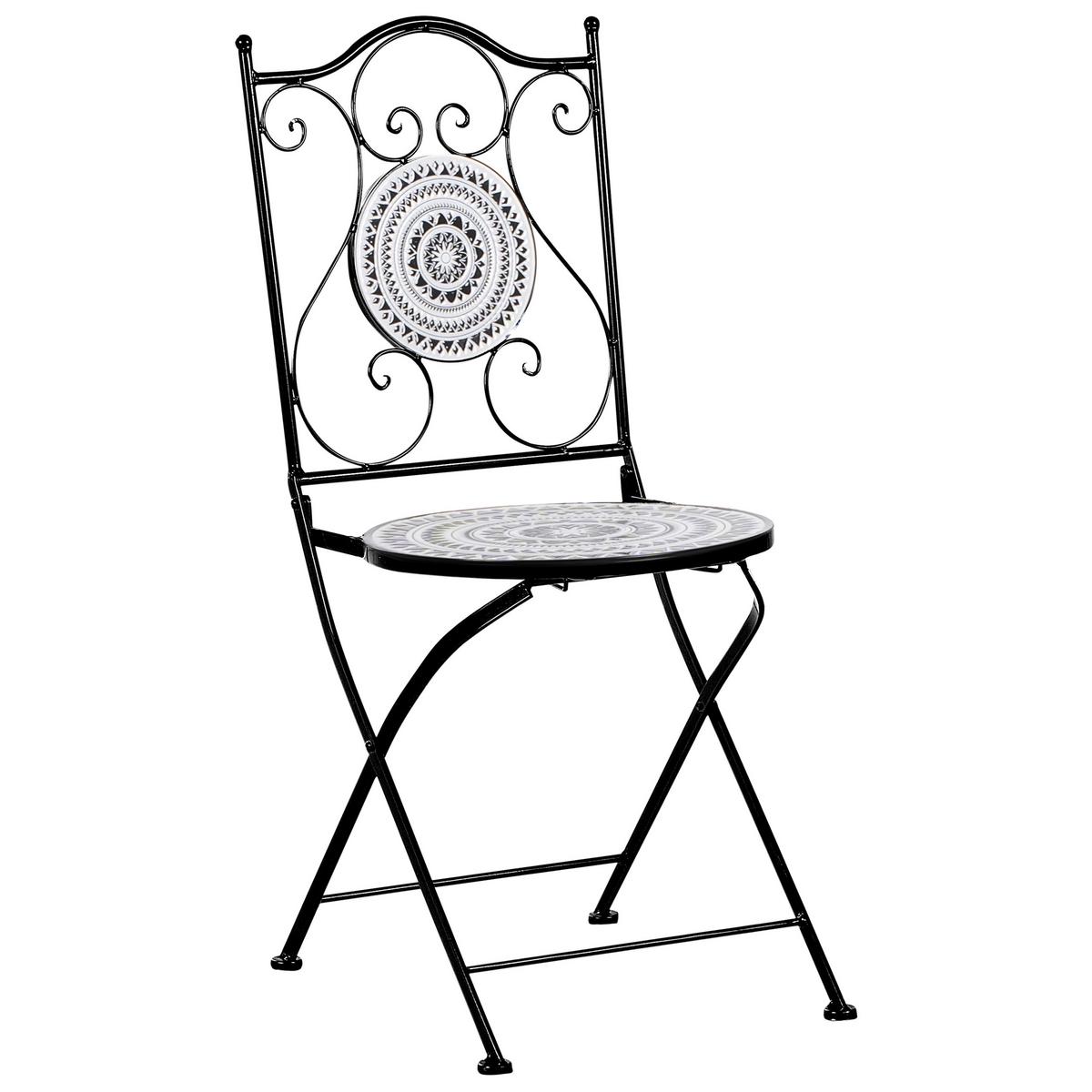 BISTRO-SET Schwarz Comiso - Schwarz/Weiß, Metall - Beliani