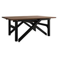2-IN-1 COUCHTISCH UND ESSTISCH Xena Bis - Nussbaumfarben/Schwarz, Holzwerkstoff/Metall (70/100/45cm) - MIRJAN24