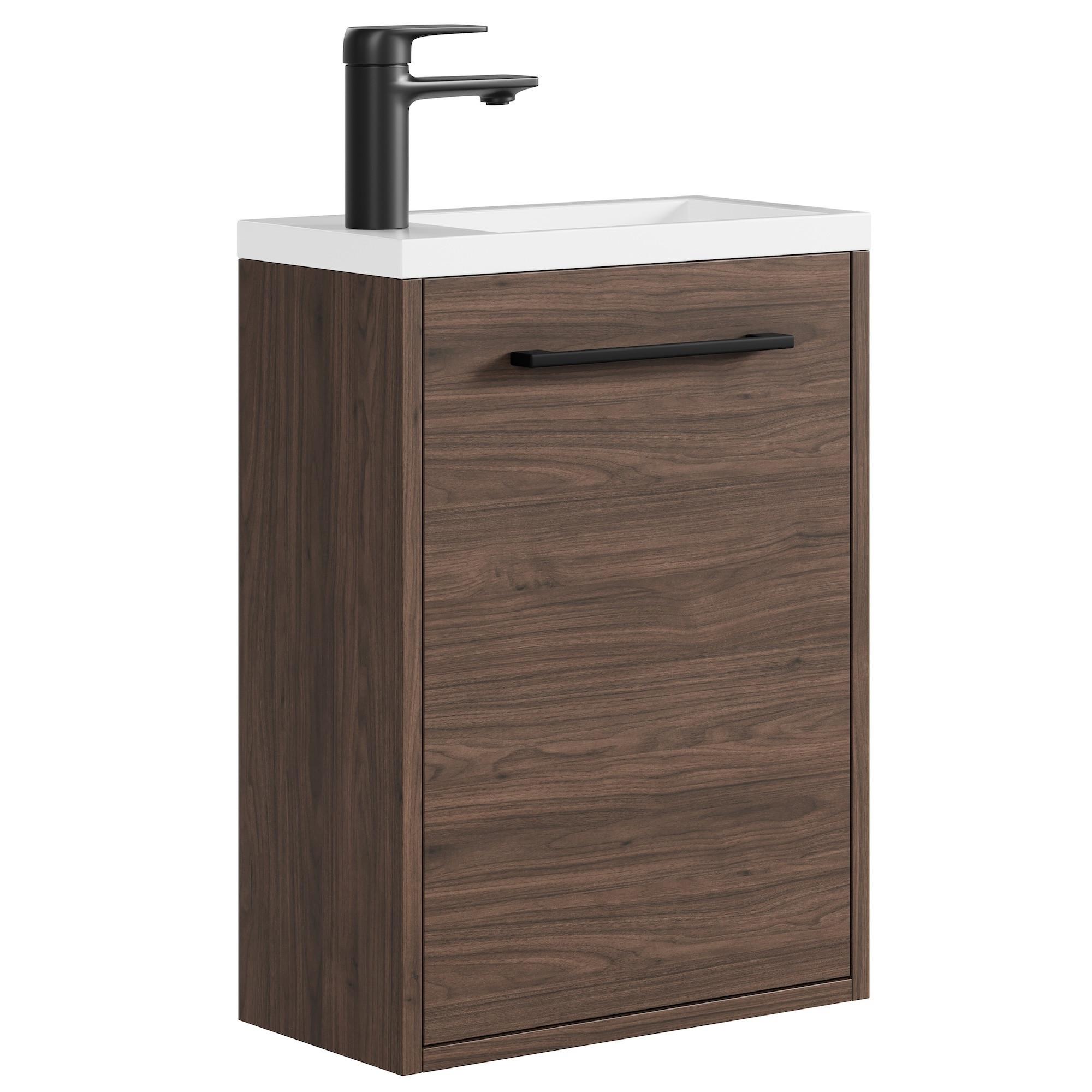 GÄSTE-WC-MÖBELSET Florence 2 Teile Walnuss Braun - 40 x 22 x 50 cm - Eichefarben, Holz (40/50/22cm) - Badplaats