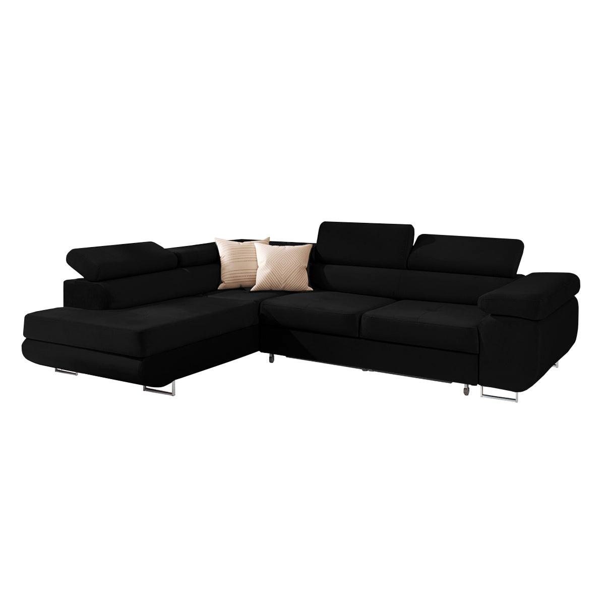 ECKSOFA Wilson 4 Sitzplätze Schwarz - Schwarz, Textil (271/201cm) - Petits-meubles