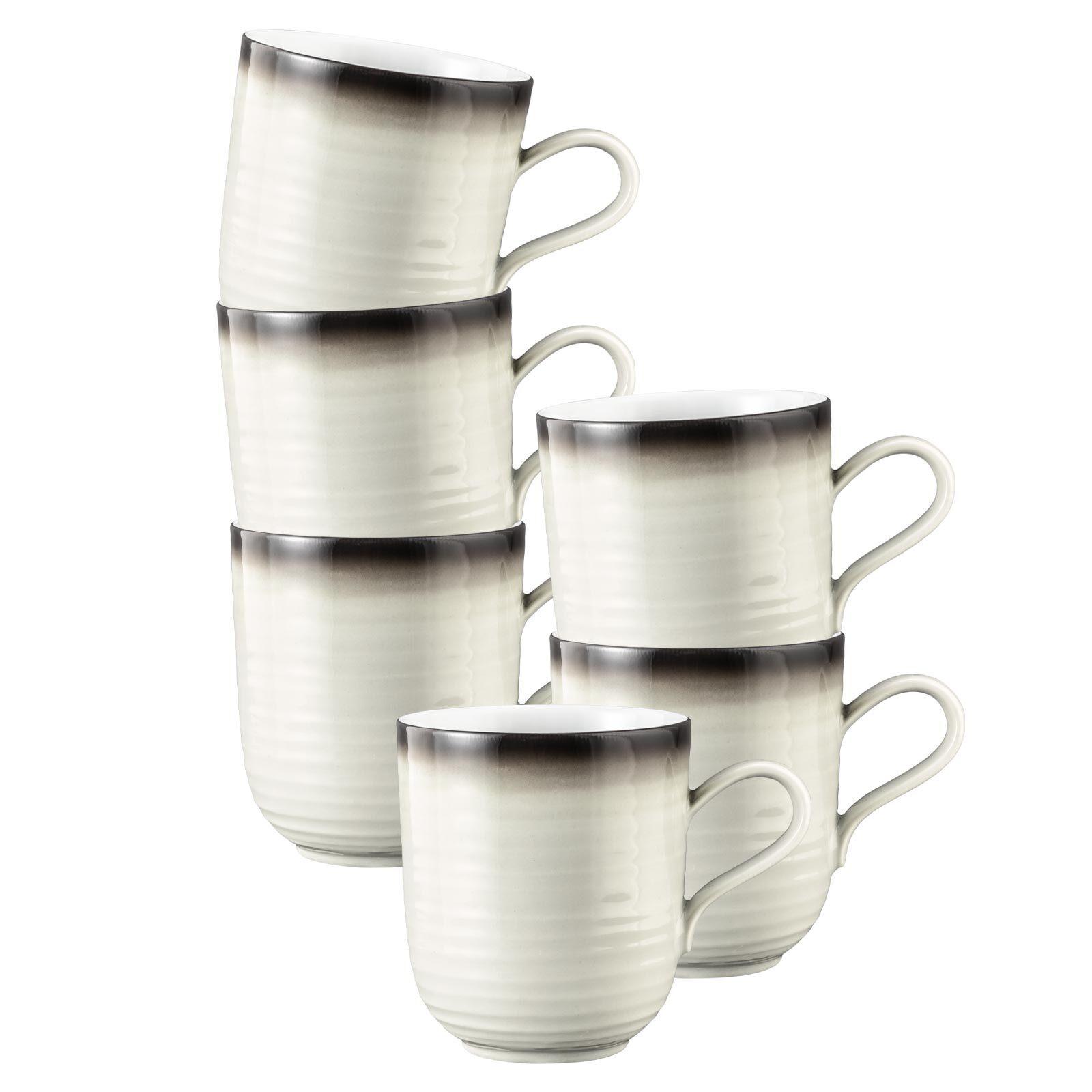 KAFFEEBECHER Terra Corso 400 ml 6er Set - Beige/Grau, Keramik (0.4L) - Seltmann Weiden