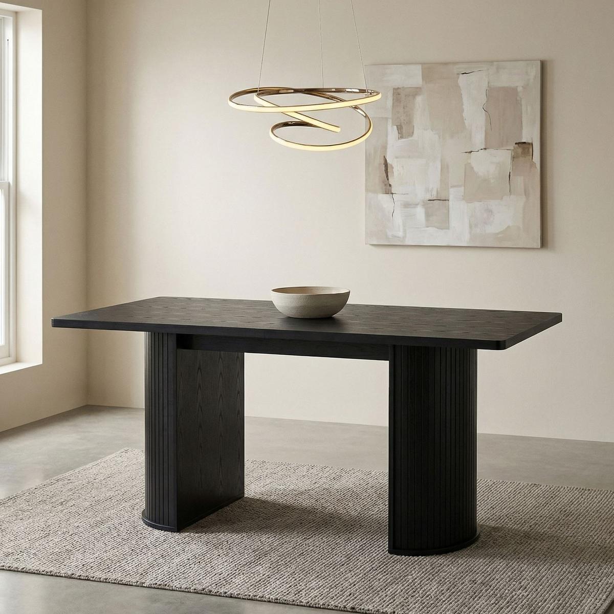 ESSTISCH GUARDA - Schwarz, Holzwerkstoff (75/160/75cm) - IDIMEX