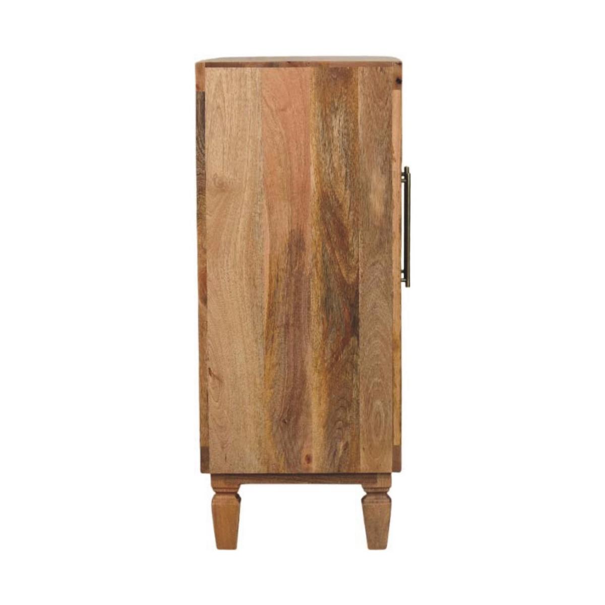 SCHRANK Marbella, 2 Türen und 2 Regale, Hellbraun - Beige/Messingfarben, Holz/Metall (85/86/35cm) - Artisan Furniture