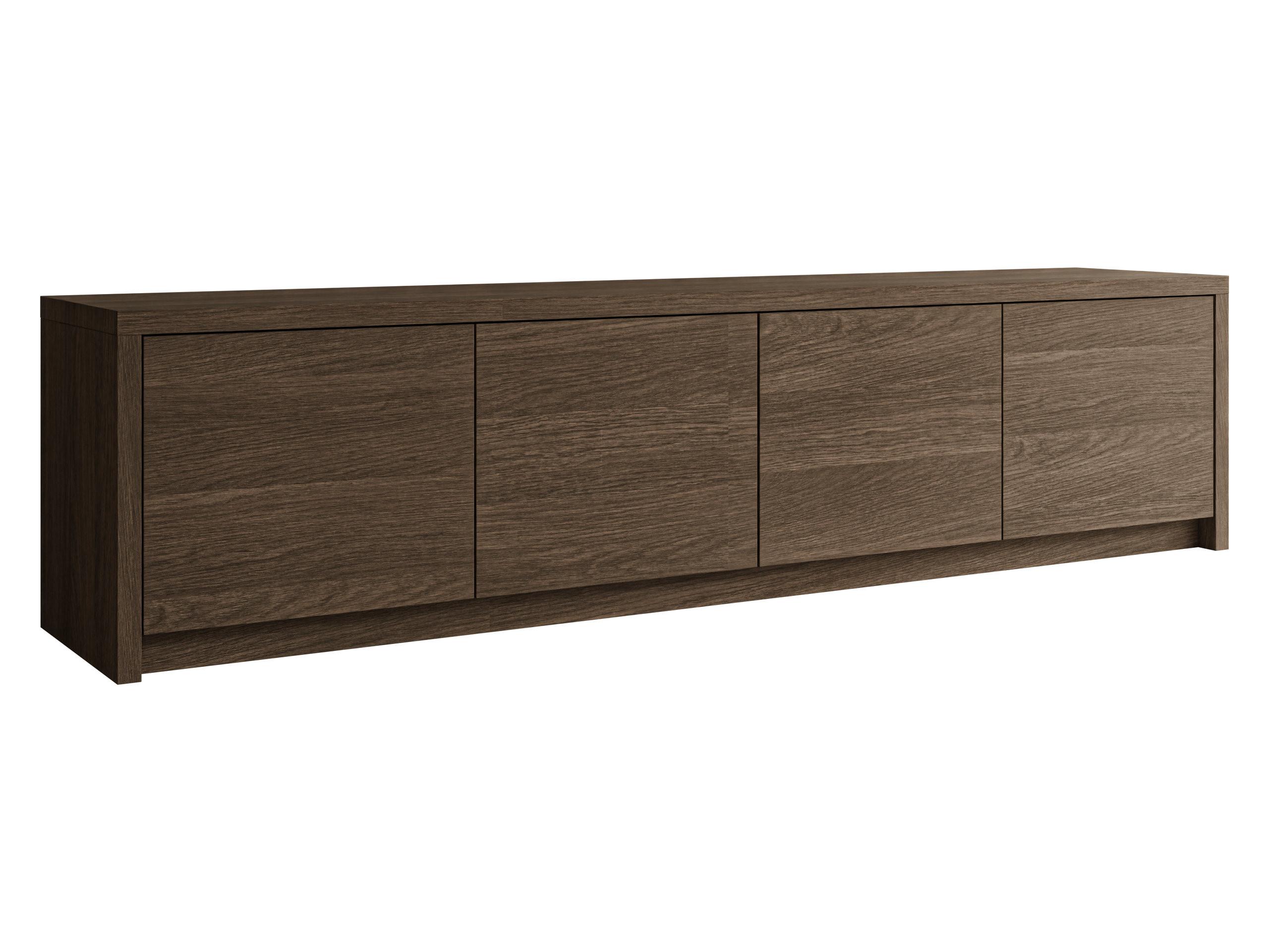 TV-LOWBOARD Solid 4D - Dunkelbraun/Schwarz, Holzwerkstoff/Kunststoff (198/51/40cm) - MIRJAN24