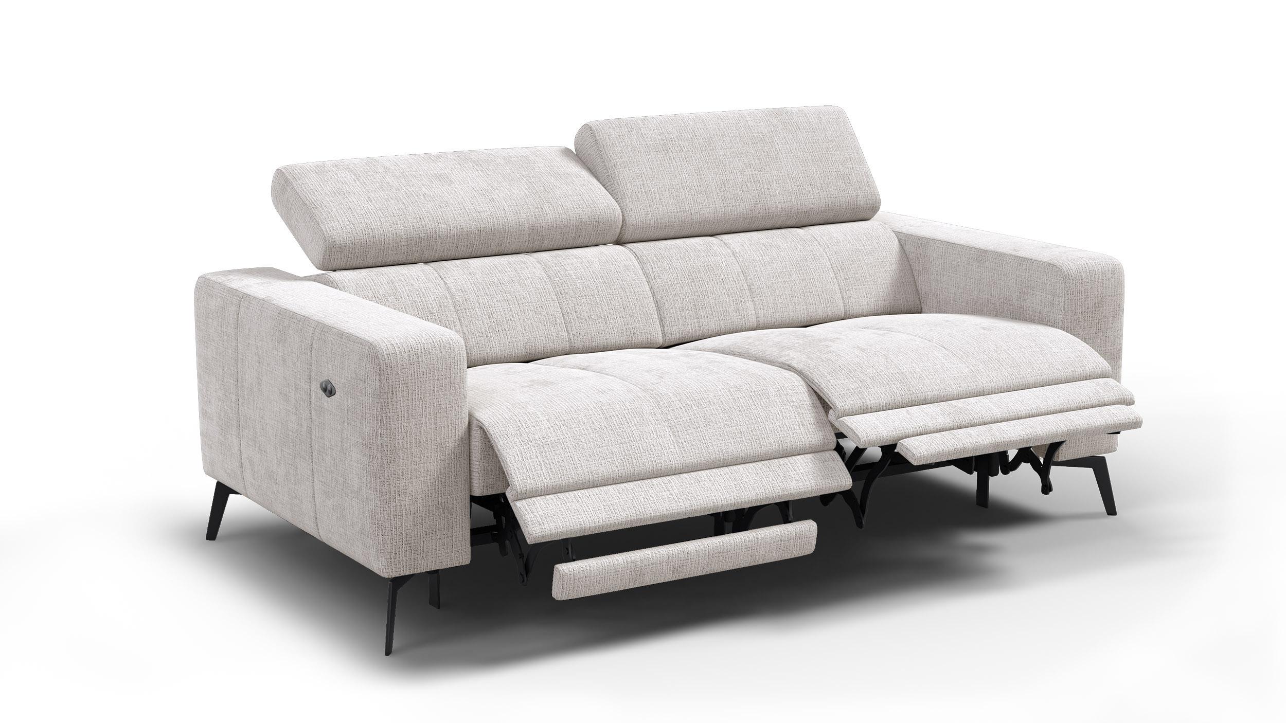 RELAXSOFA MORELLO 3-Sitzer, creme, 2 x Relax Zero Gravity - Creme, Holz/Textil (206/82/103cm) - Wozimo