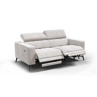 RELAXSOFA MORELLO 3-Sitzer, creme, 2 x Relax Zero Gravity - Creme, Holz/Textil (206/82/103cm) - Wozimo