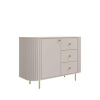 KOMMODE BOLLA 123/85,4/42,3cm mit 3 Schubladen 1 Türen Beige - Beige, Holzwerkstoff (123/85.4/42.3cm) - MASSENO