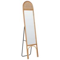 STANDSPIEGEL 170 cm Rattan Naturfarben Brussey - Naturfarben, Naturmaterialien (41/170/3cm) - Beliani