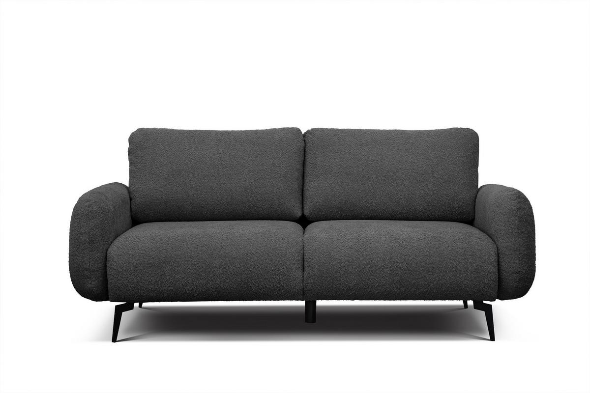 SOFA FEBE 3-Sitzer, dunkelgrau - Dunkelgrau/Schwarz, Holz/Textil (190/82/96cm) - Wozimo
