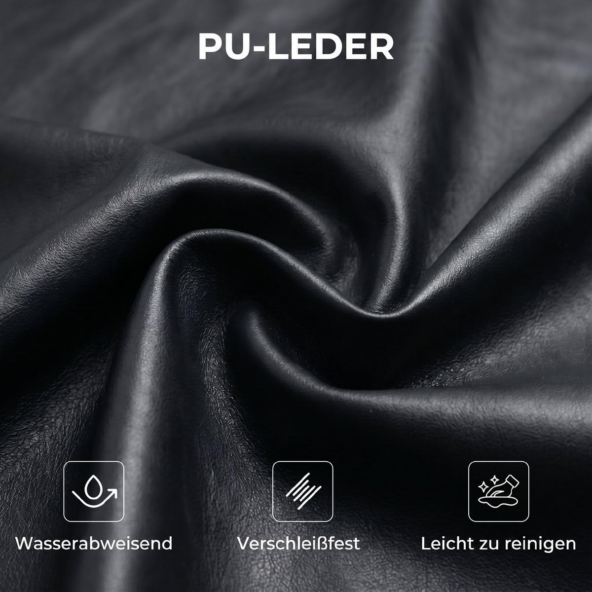 SESSEL PU-Leder Schwarz - Silberfarben/Schwarz, Leder/Textil (79/84/80cm) - HOMCOM