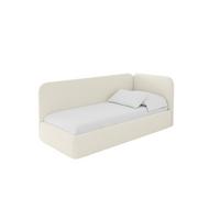 EINZELLBETT Jugendbett mit Bettkasten und Matratze H3/H4, Links - ELSY 80x200 Beige - Champagner, Holzwerkstoff/Textil (80/200cm) - ALTDECOR