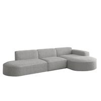 ECKSOFA Ottomane Palma Ascot Bukla - Creme, Holzwerkstoff/Textil (296/165cm) - Fun Möbel