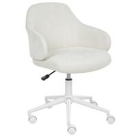 SCHREIBTISCHSTUHL Cremeweiß Rivlav - Creme, Textil/Metall (60/77/60cm) - Beliani
