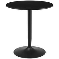 ESSTISCH Runder Küchentisch, Rutschfester Esszimmertisch für 2 Personen Schwarz - Schwarz, Holzwerkstoff/Metall (70/70/75cm) - HOMCOM