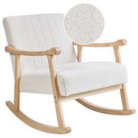 SCHAUKELSESSEL Cremeweiß Leknes - Weiß/Braun, Textil (63/78/96cm) - Beliani