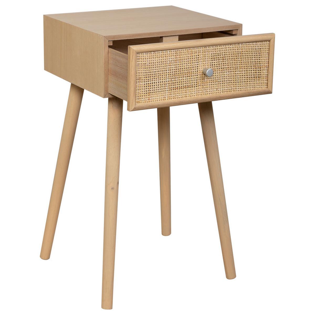 NACHTTISCH aus MDF und Gitter, braun, 40x36x70cm - Braun, Holzwerkstoff (40/70/36cm) - Wanderlust