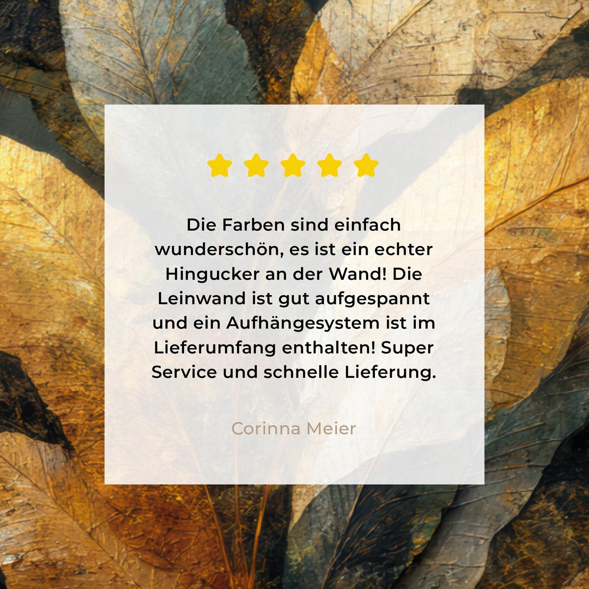 LEINWANDBILD Golden Leaf Komposition - Botanical Luxury Gemälde 60x40 cm - Goldfarben/Schwarz, Textil (60/40cm) - MuchoWow