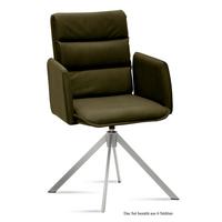 ARMLEHNSTUHL drehbar (6er-Set) Dulsea 52x92x60 Edelstahl/Khaki - Dunkelgrün/Edelstahlfarben, Kunststoff (60/92/52cm) - 58aufmkessel