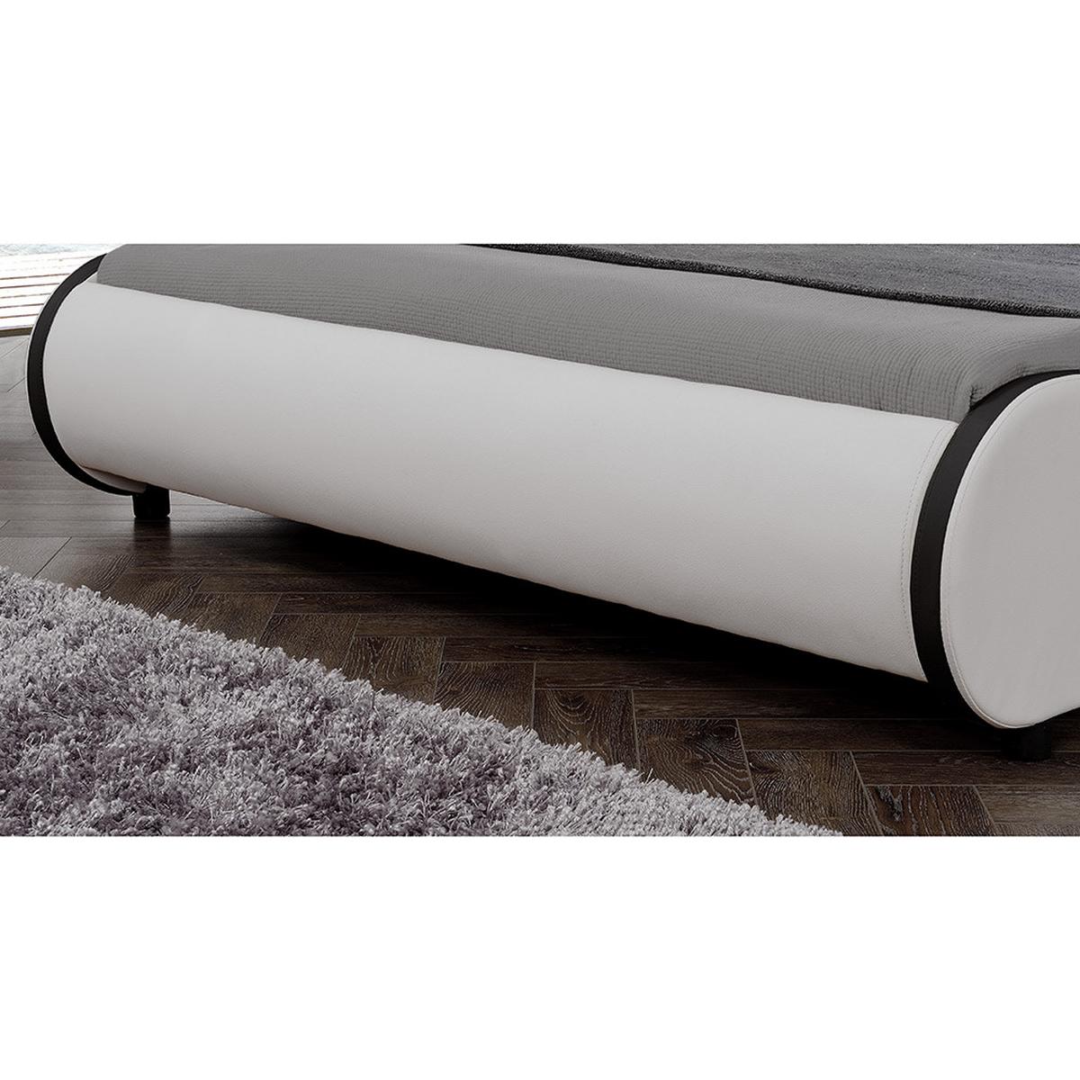 POLSTERBETT Valencia mit LED-Beleuchtung - Weiß, Textil (140/200cm) - Corium