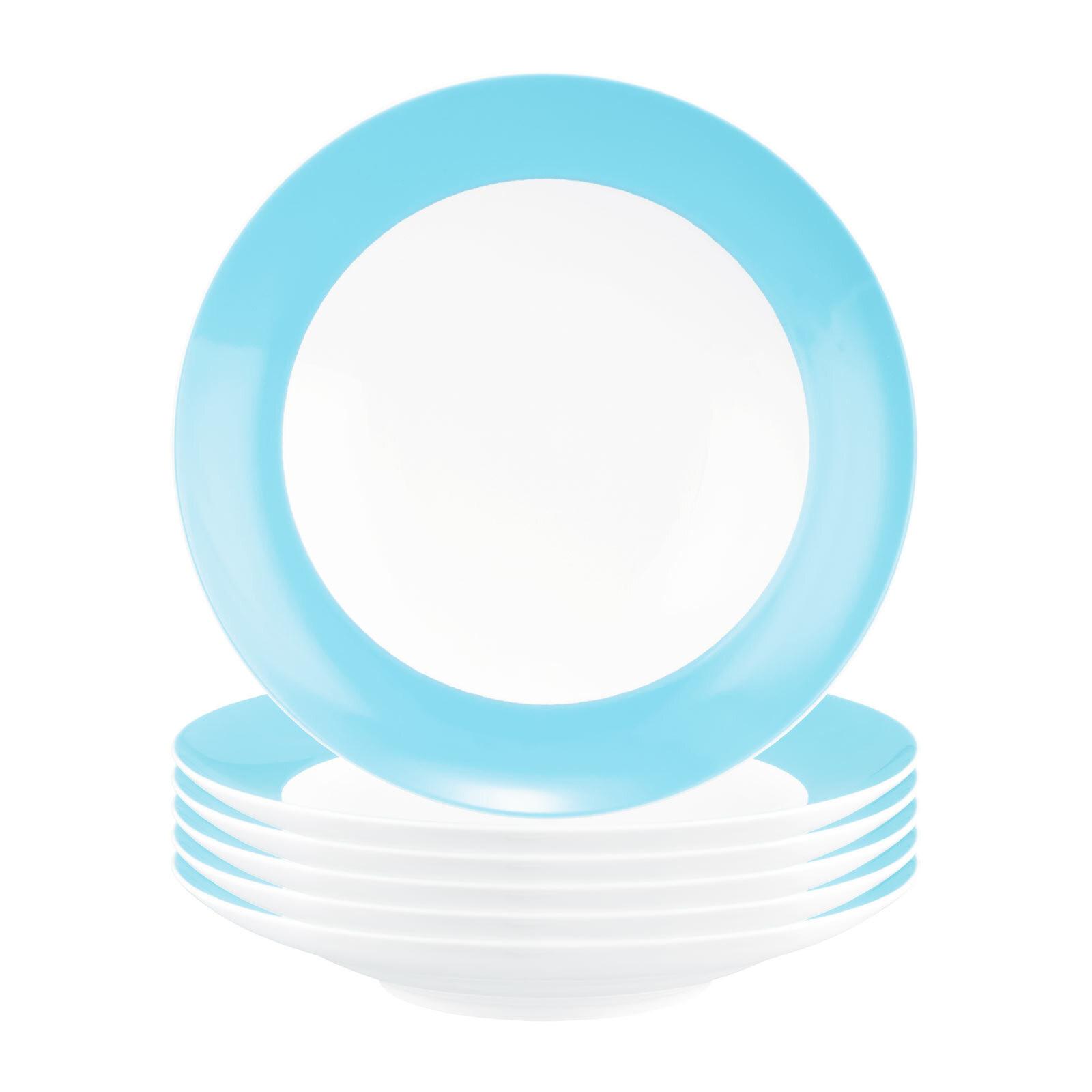 SUPPENTELLER Liberty Pure Colors Lagoon Blue ø 23,5 cm 6er Set - Blau, Keramik (23.6cm) - Seltmann Weiden