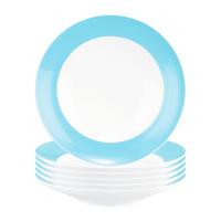 SUPPENTELLER Liberty Pure Colors Lagoon Blue ø 23,5 cm 6er Set - Blau, Keramik (23.6cm) - Seltmann Weiden
