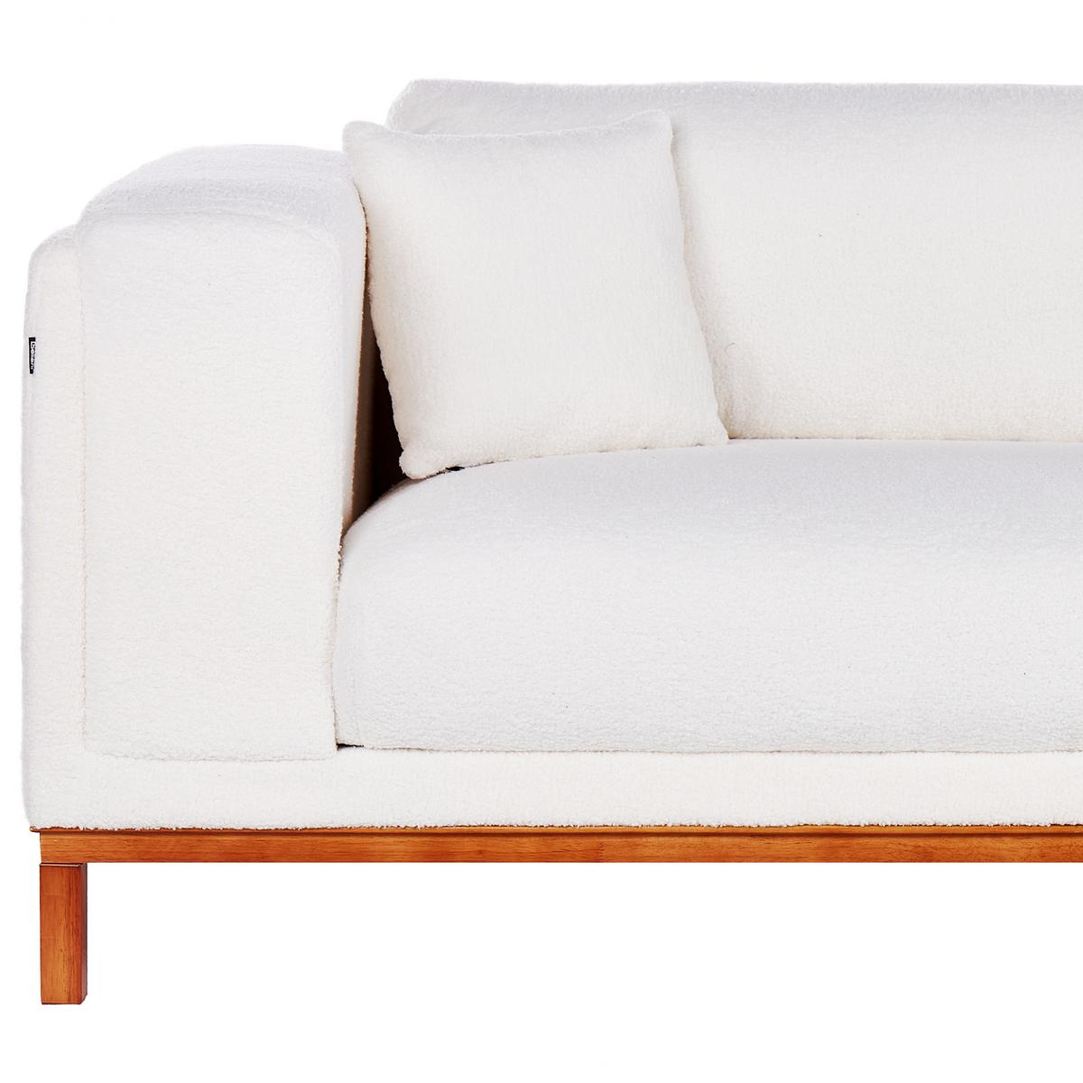 4-SITZER-SOFA Bouclé Cremeweiß Veng - Creme/Weiß, Textil (308/79/90cm) - Beliani