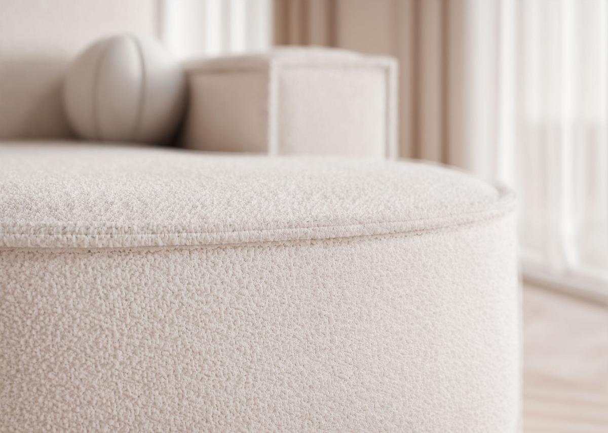 WOHNLANDSCHAFT SOFIA mit Schlaffunktion und Bettkasten Weiß - Creme, Textil (316/88/157cm) - Idohome