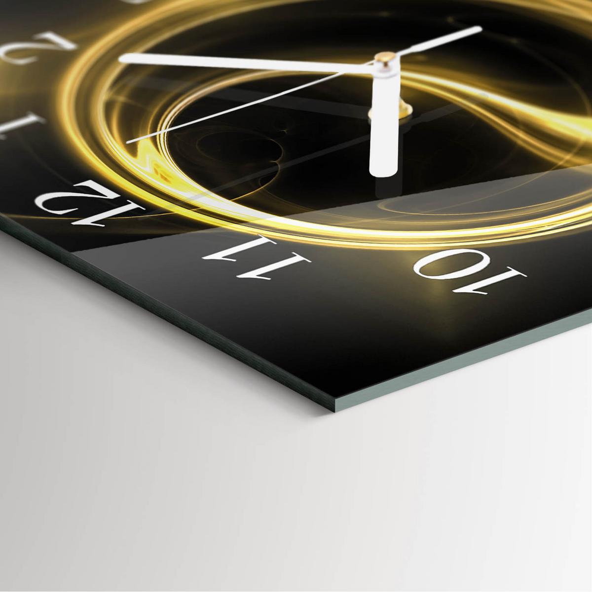 WANDUHR aus Glas 30x30 cm - Abstraktionskreis - Gelb, Glas (30/30/0.4cm) - TULUP