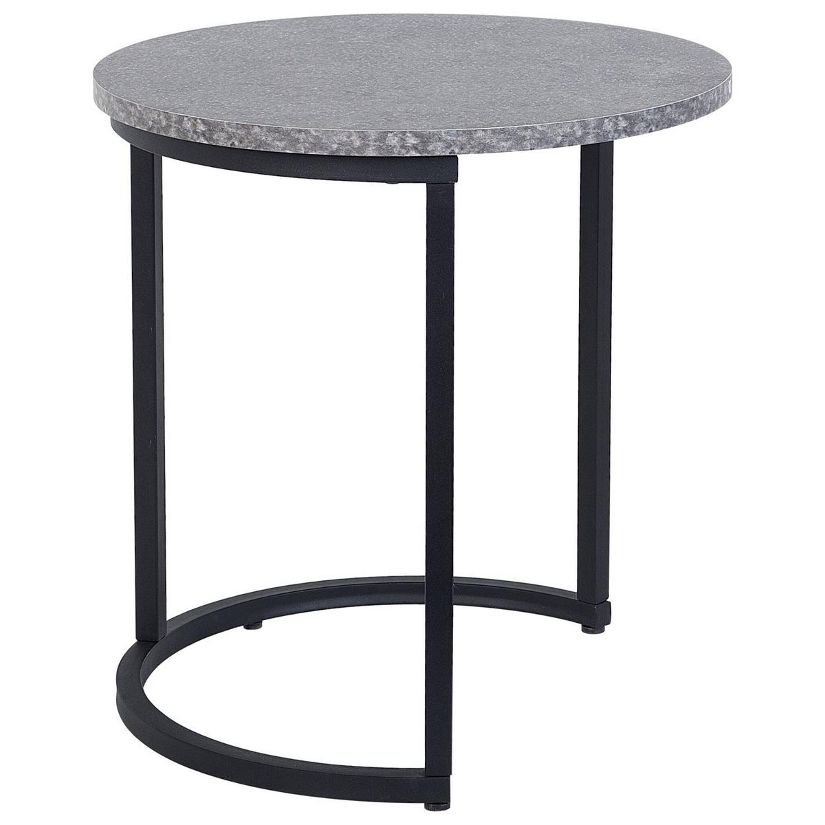 BEISTELLTISCH 2er-Set Rund Schwarz, Grau Dixie - Schwarz, Holzwerkstoff (48/48/50cm) - Beliani