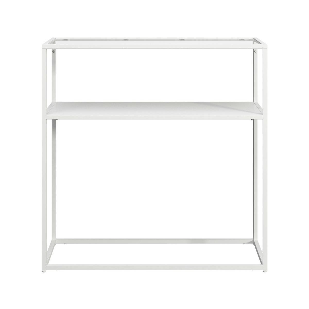 KONSOLENTISCH Kuhmo - Transparent/Weiß, Glas/Metall (30/80/80cm) - [en.casa]