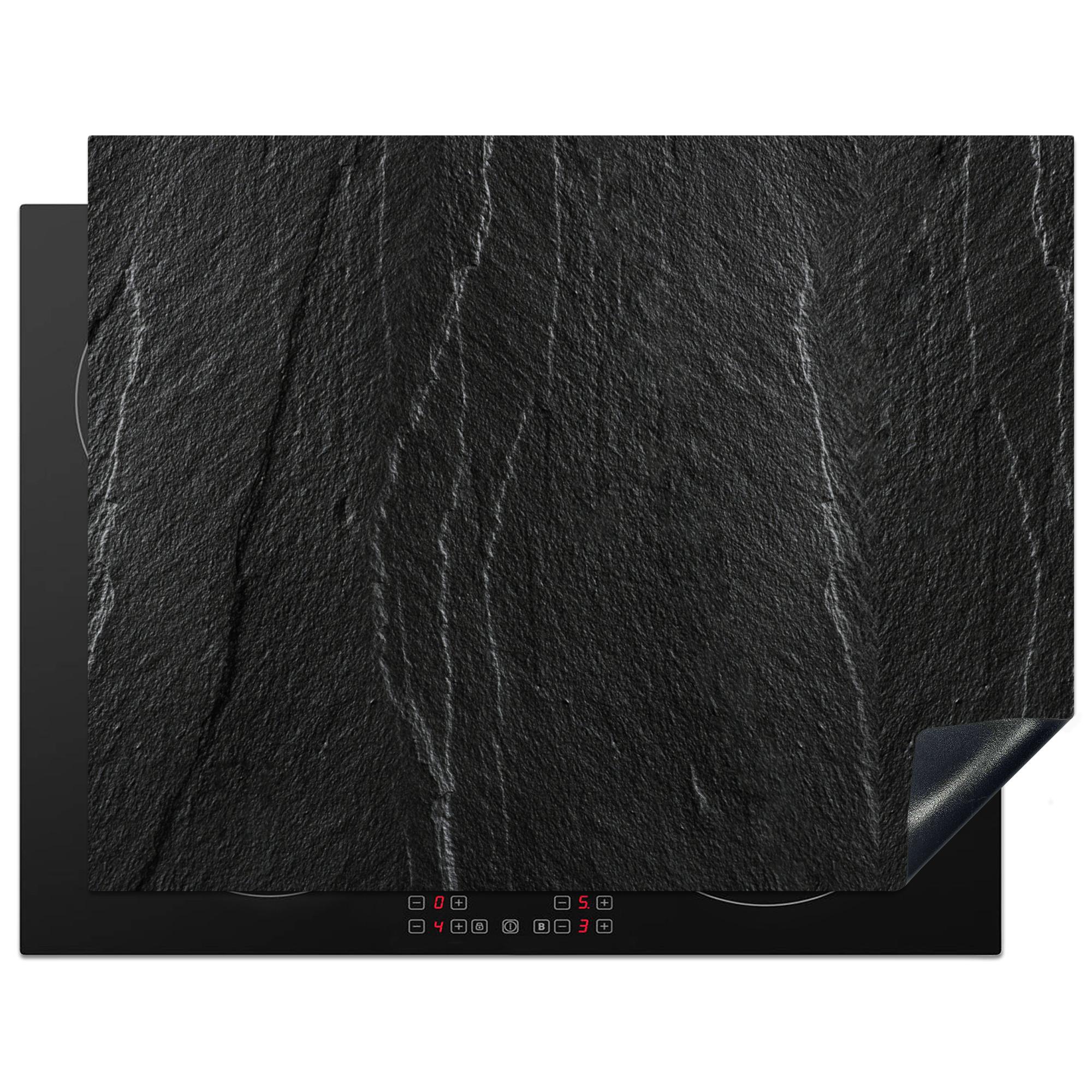 HERDABDECKPLATTE Stein - Anthrazit - Dunkelgrau - Steinstruktur Induktionsmatte 77x59 cm - Anthrazit, Kunststoff (77/59/0.2cm) - MuchoWow