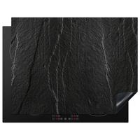 HERDABDECKPLATTE Stein - Anthrazit - Dunkelgrau - Steinstruktur Induktionsmatte 77x59 cm - Anthrazit, Kunststoff (77/59/0.2cm) - MuchoWow