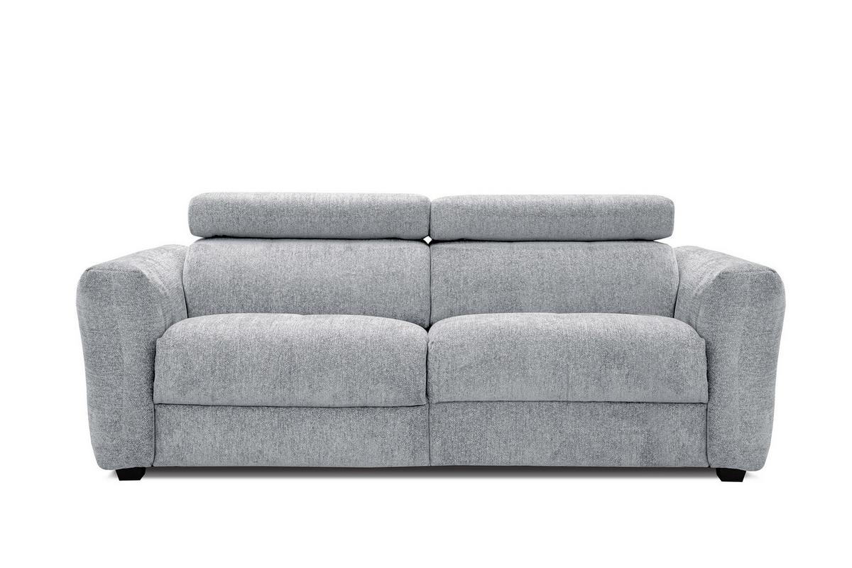 SOFA CALVERA 3-Sitzer mit 1 Relaxfunktion, hellgrau - Hellgrau, Holzwerkstoff/Textil (204/79/106cm) - Wozimo