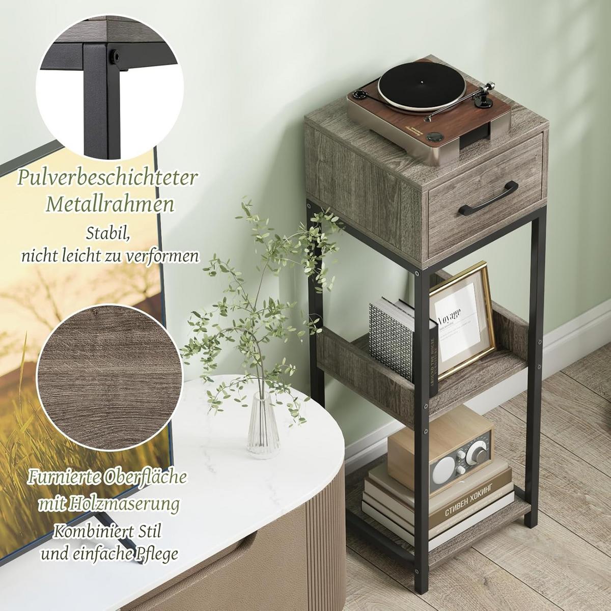 PFLANZENSTANDER Grau - Grau, Metall (31/92/31cm) - COSTWAY