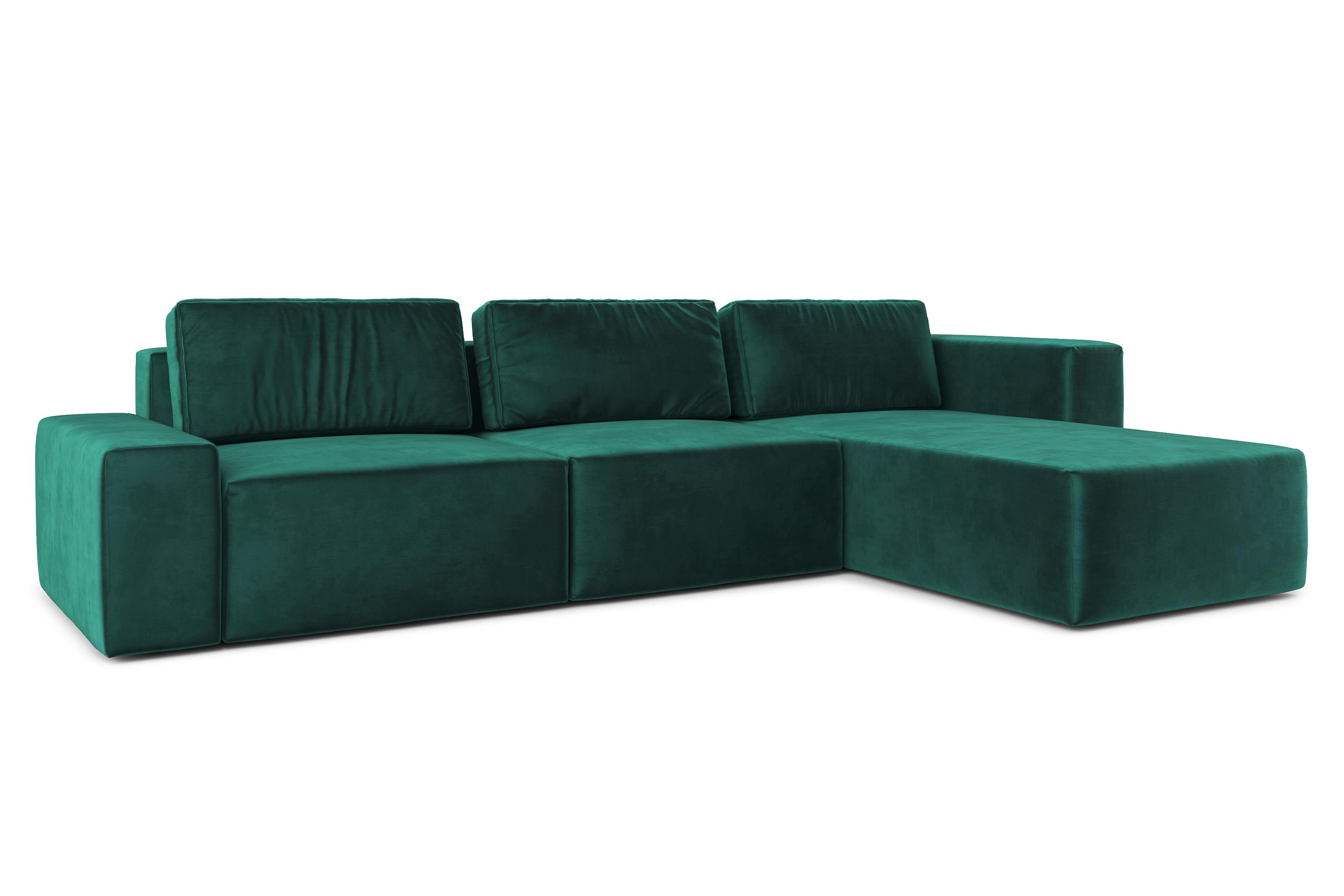ECKSOFA L Form Arkleton Grün 360/180/93 cm Rechts Bequem & Modern - Türkis/Schwarz, Kunststoff/Textil (360/180cm) - AX Living