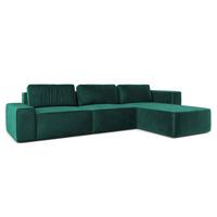 ECKSOFA L Form Arkleton Grün 360/180/93 cm Rechts Bequem & Modern - Türkis/Schwarz, Kunststoff/Textil (360/180cm) - AX Living