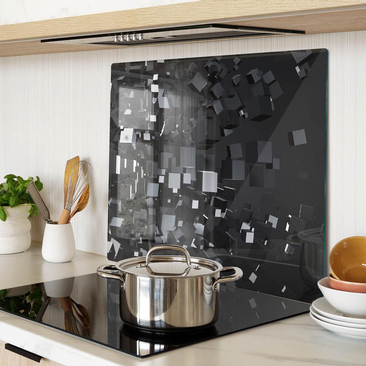 GLASPLATTE 60x52 cm 3D - Schwarz, Glas (60/0.4/52cm) - TULUP