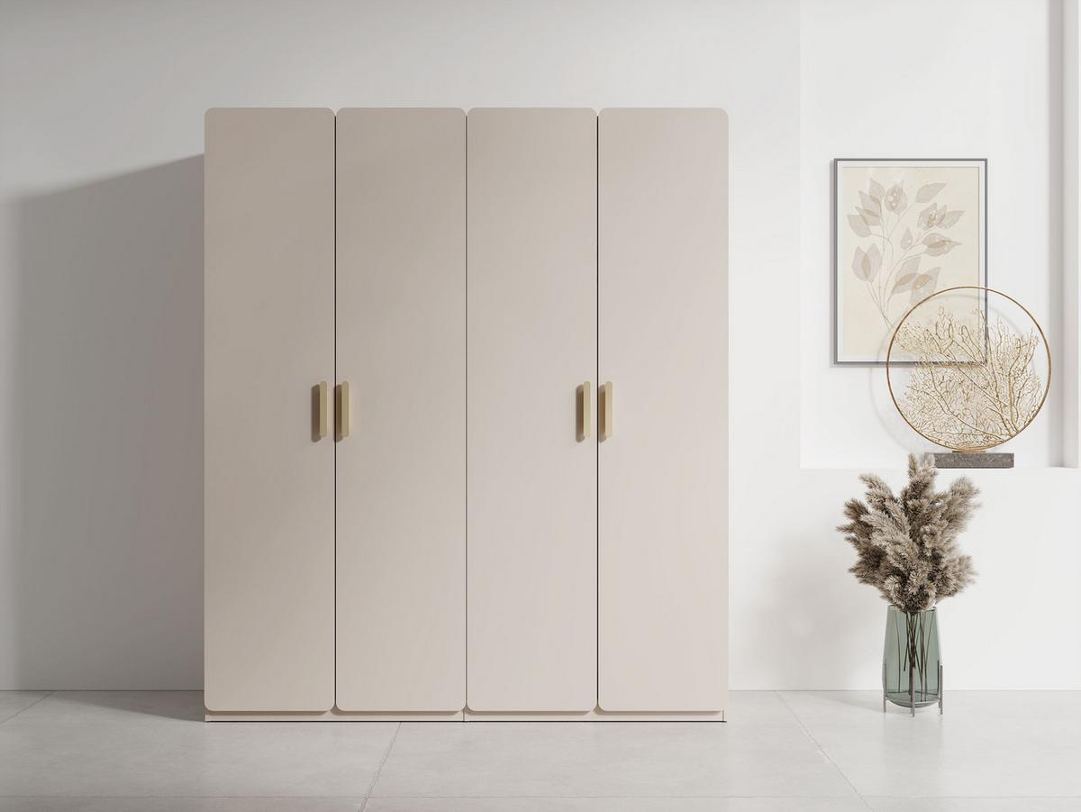 DREHTÜRENSCHRANK LOKIRN 179/210/58,1cm 4-türig Sandbeige - Sandfarben, Holzwerkstoff (179/210/58.1cm) - MASSENO