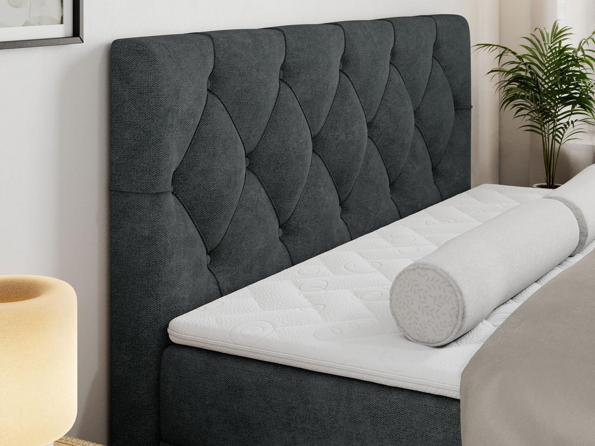 BOXBETT ALDA 200/200 Dunkelgrau Struktur - H3 - Dunkelgrau, Holz/Textil (200/200cm) - MKS