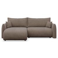ECKSOFA Cushi Hellbraun-Chenille - Hellbraun/Schwarz, Kunststoff/Textil (252/183cm) - Selsey