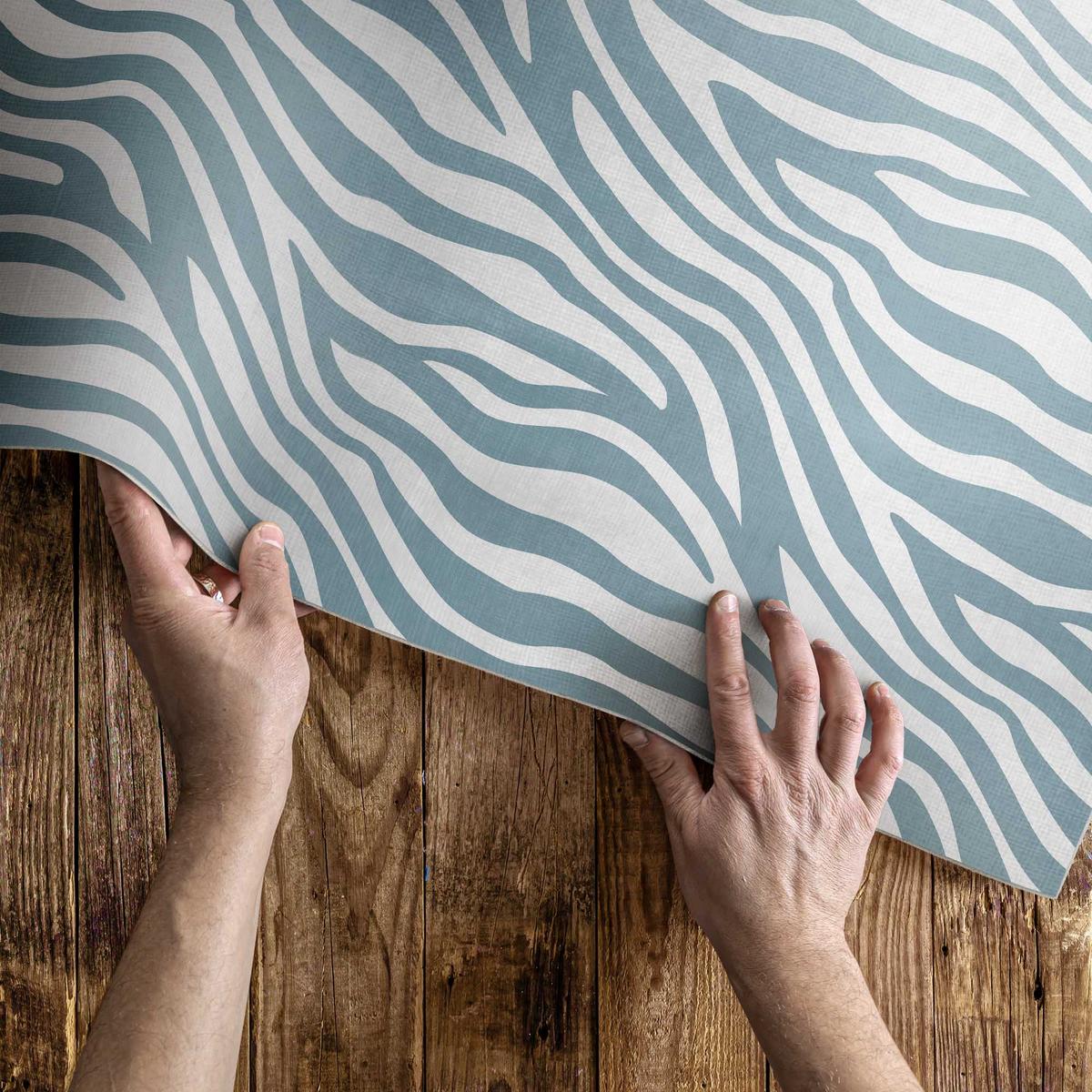 TEPPICH 100x150 cm Abstrakte Boho-Wellen in Pastellblau - Blau, Kunststoff (100/150cm) - Wallfluent