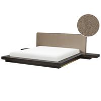 BETT mit LED 180/200 cm MDF-Platte Dunkelbraun Zen - Dunkelbraun, Holz (180/200cm) - Beliani