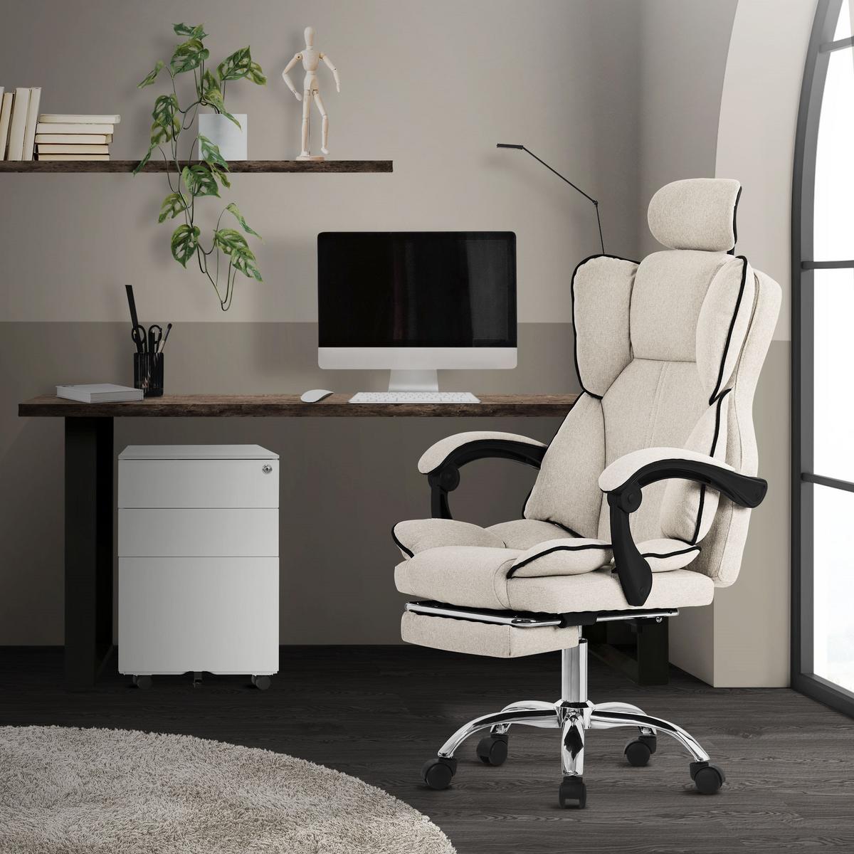 BÜROSTUHL Beige - Beige/Silberfarben, Kunststoff/Metall (66/130.5/59cm) - ML-DESIGN