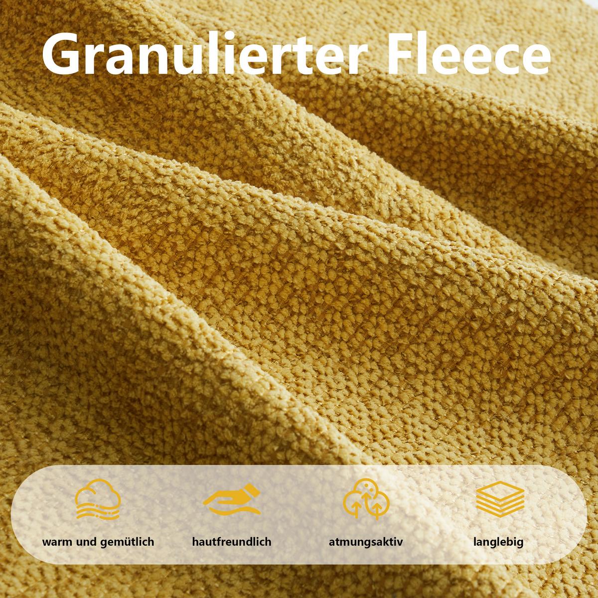 3-SITZER SOFA aus granuliertem Fleece, frameless Lounge-Design ohne Montage - Gelb, Textil (288/79/104cm) - Urban Meuble